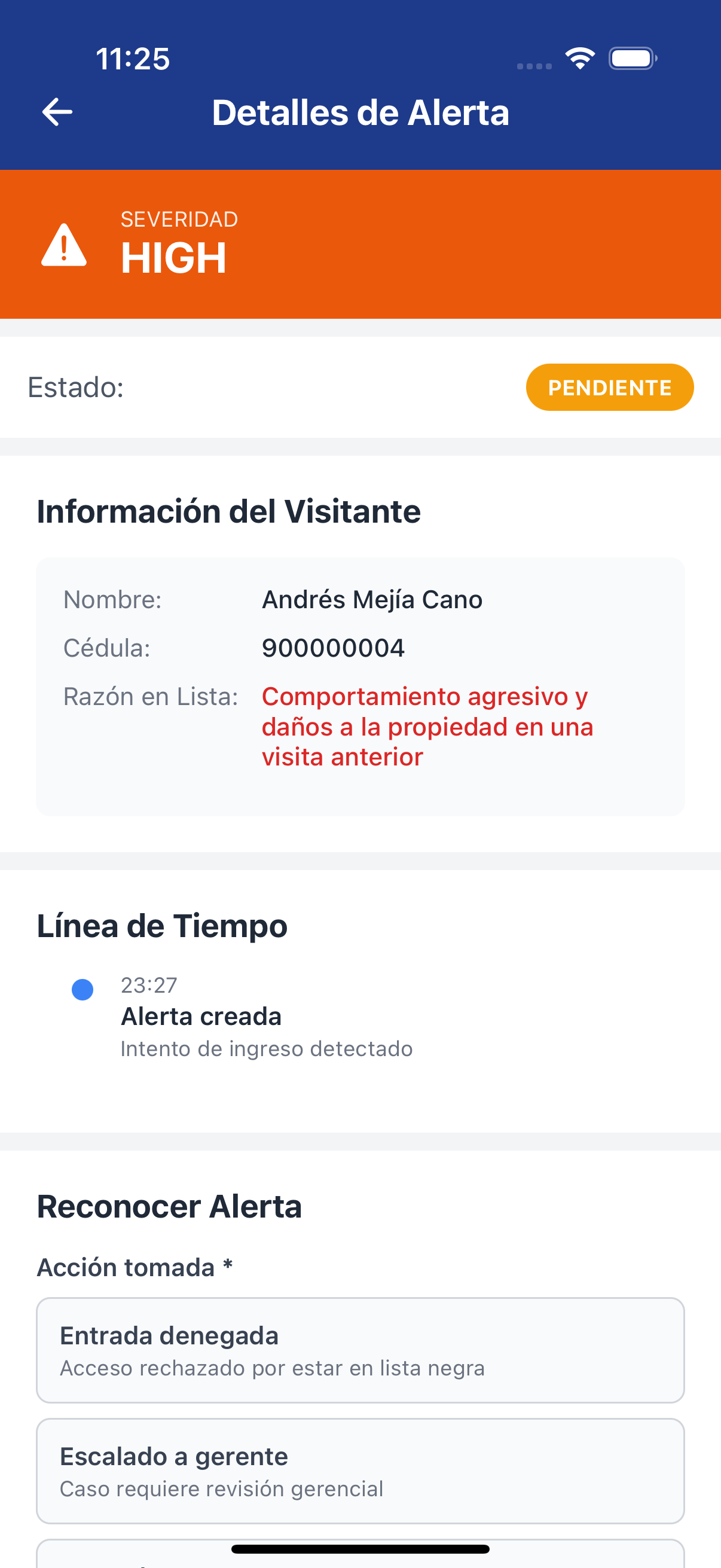 Alerta de red de protección