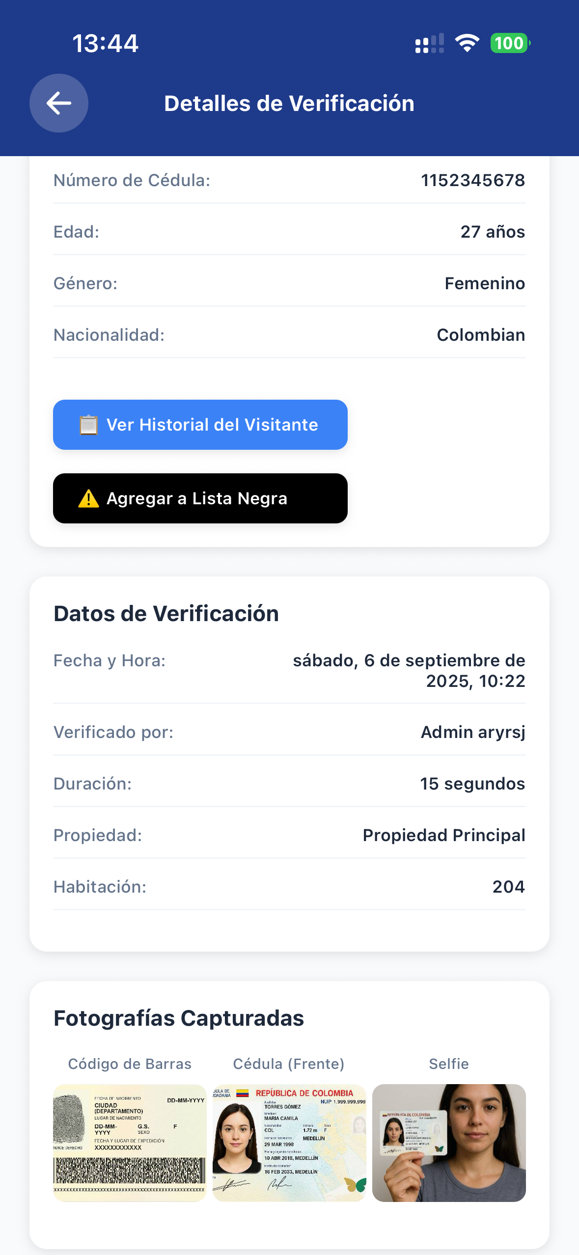 Detalle de visitante